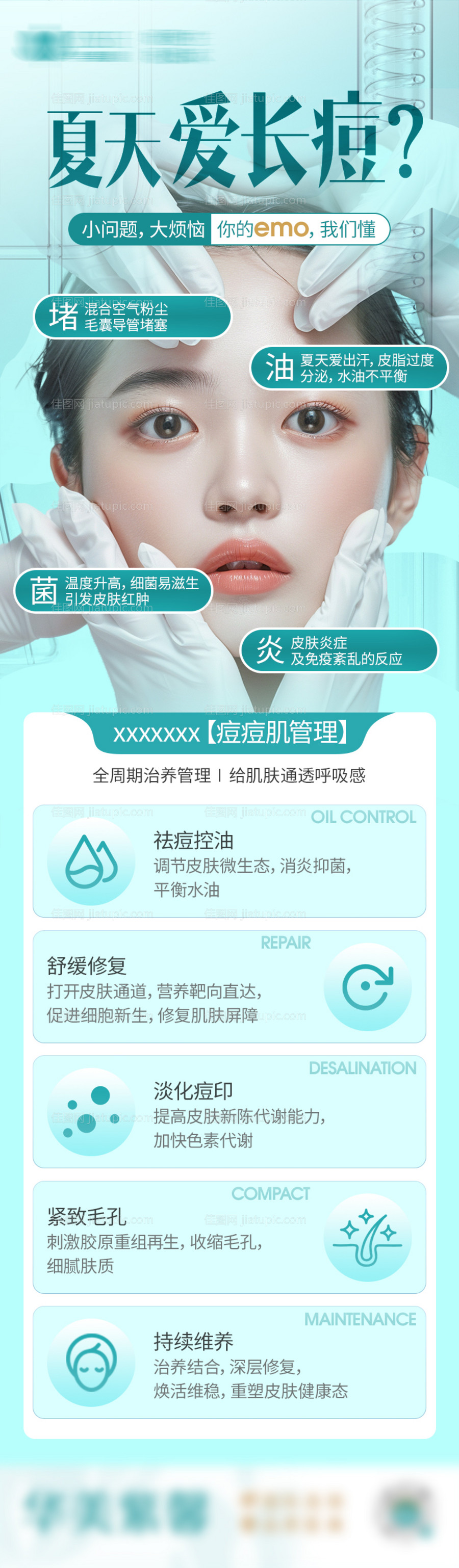 医美痘痘肌管理长图海报-源文件