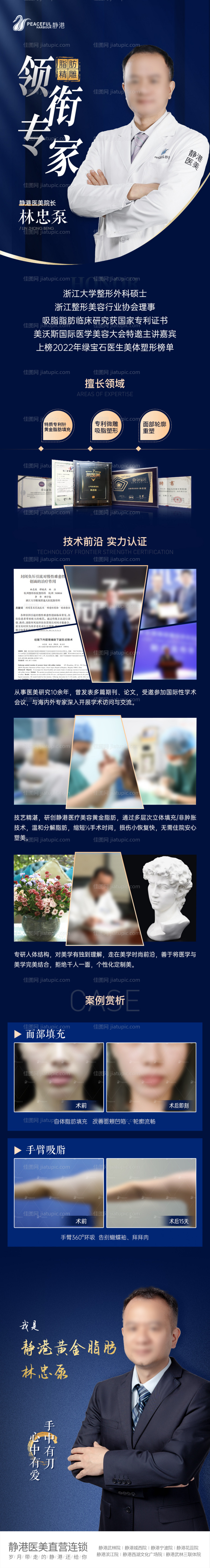 医生院长专家案例证书微信宣传长图海报-源文件