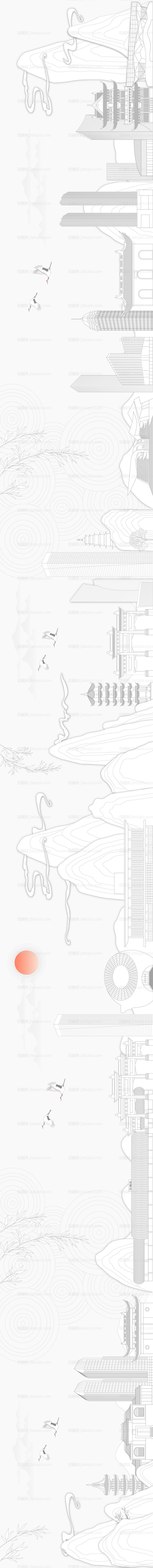 无锡山水水墨风地标矢量城市建筑-源文件