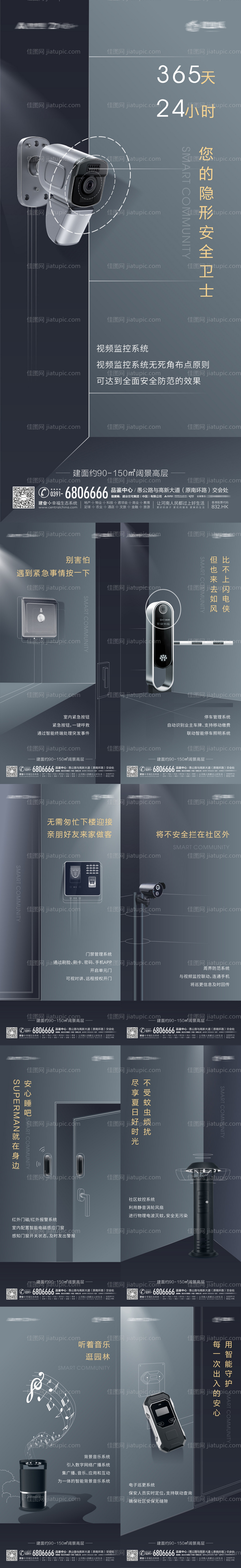 房地产智能社区配套系列海报-源文件