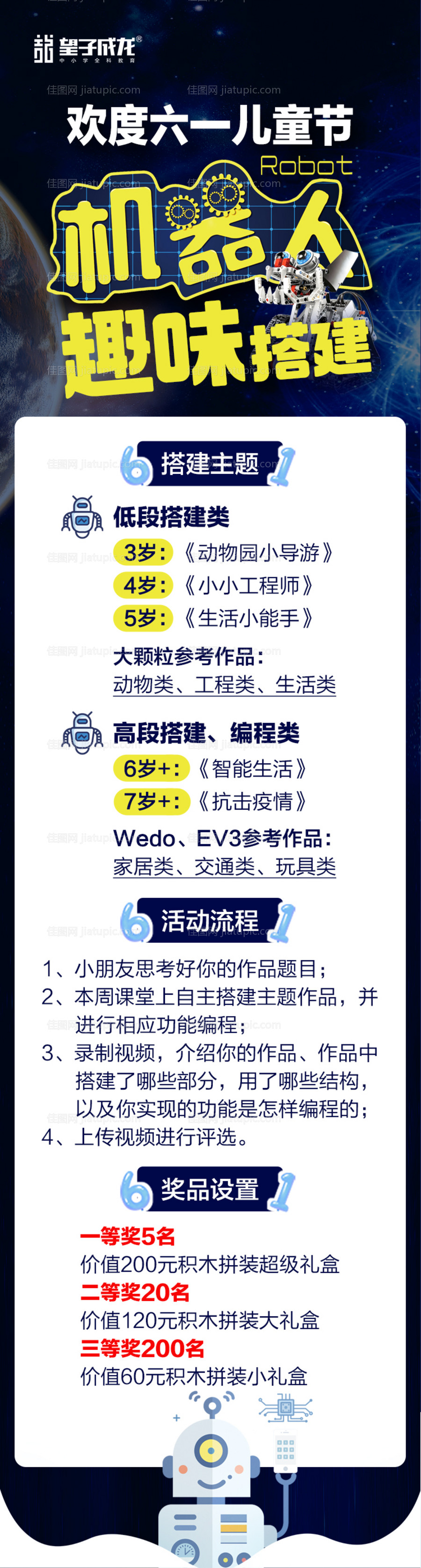 六一儿童节机器人趣味活动海报-源文件