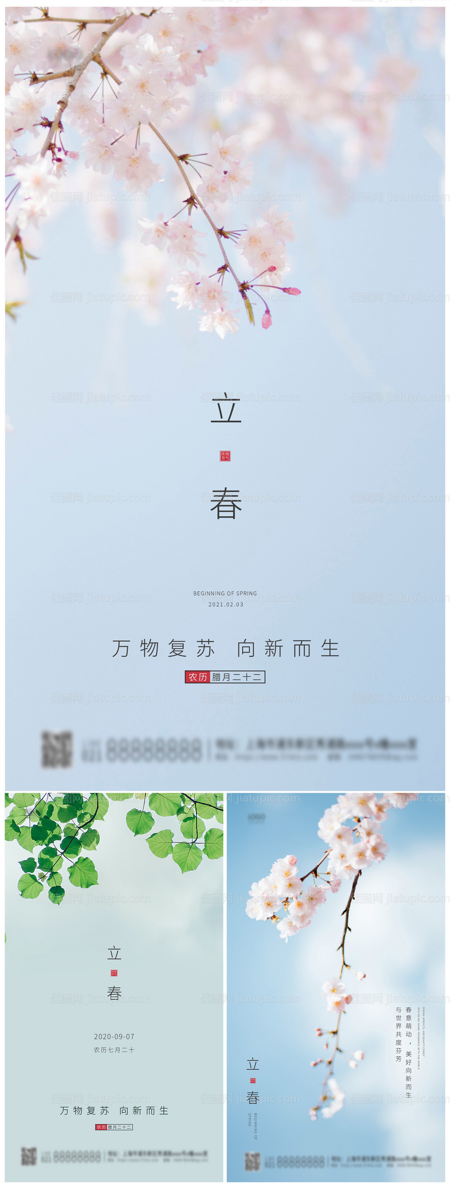 二十四节气立春简约海报-源文件