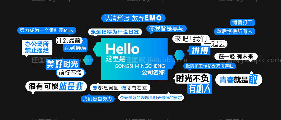 文字创意企业文化墙-源文件