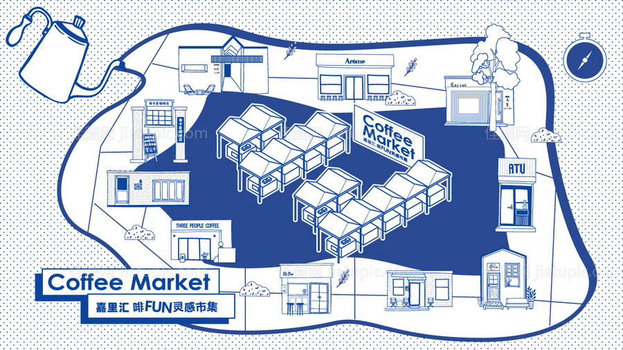 咖啡市集地图海报-源文件