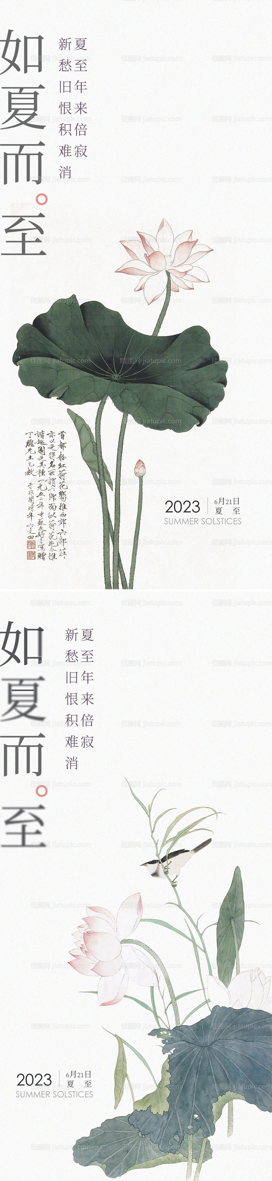 夏至节气海报-源文件