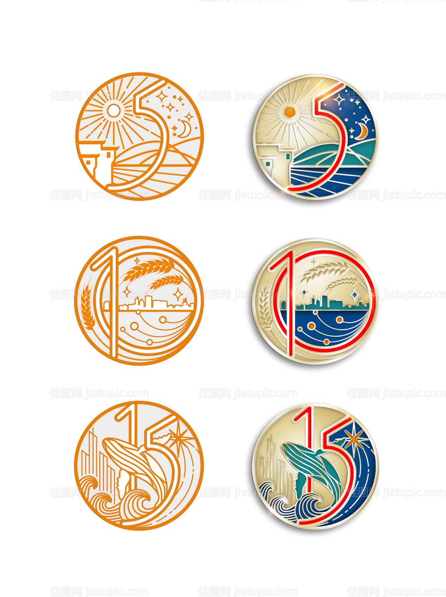 地产周年仿珐琅徽章-源文件