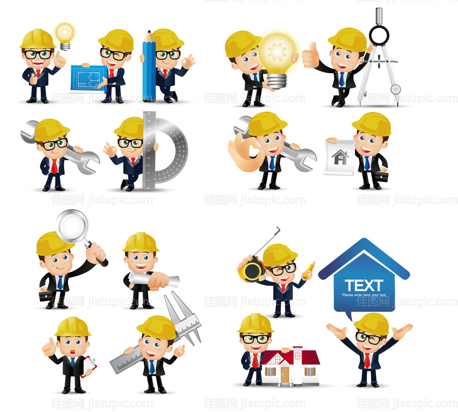 工地卡通人物icon图标设计-源文件