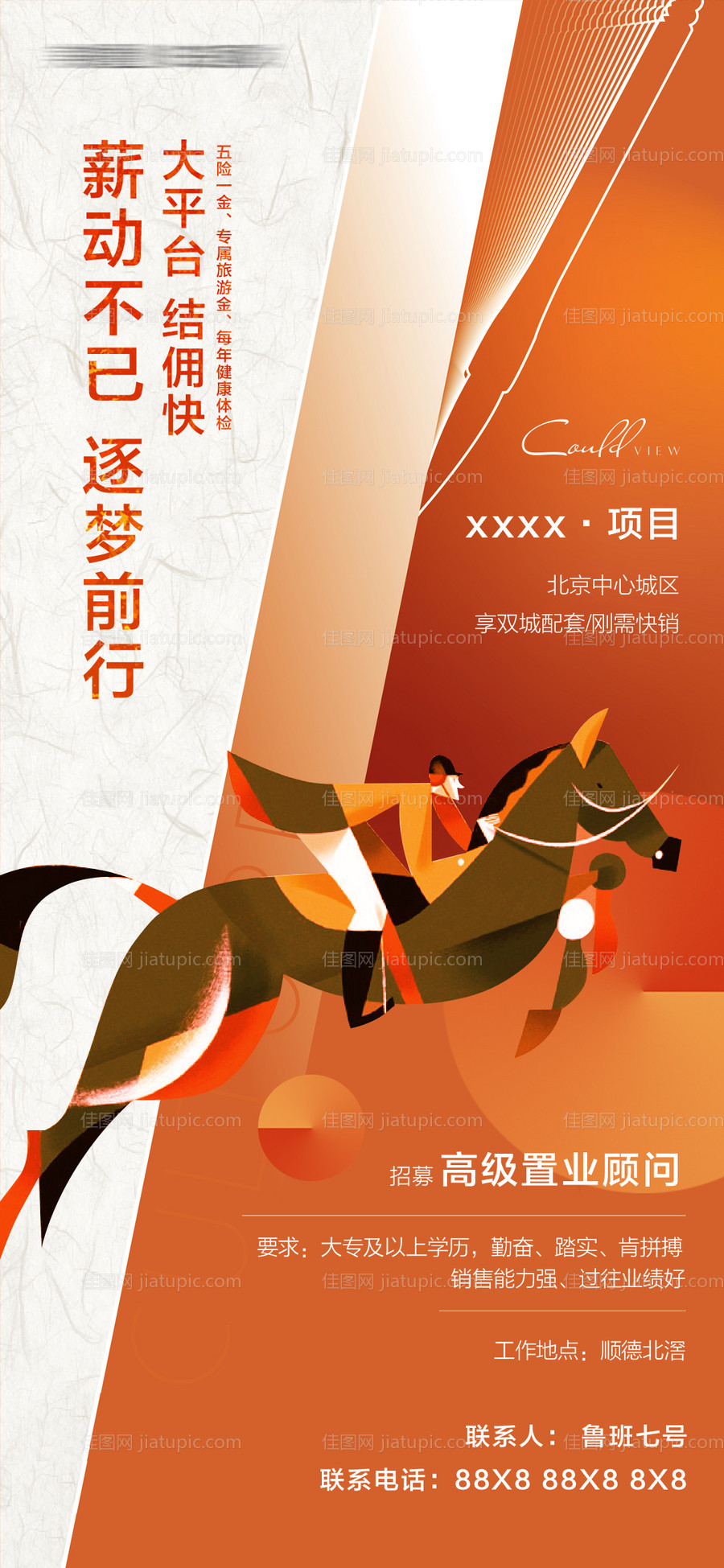 橙色招聘海报-源文件