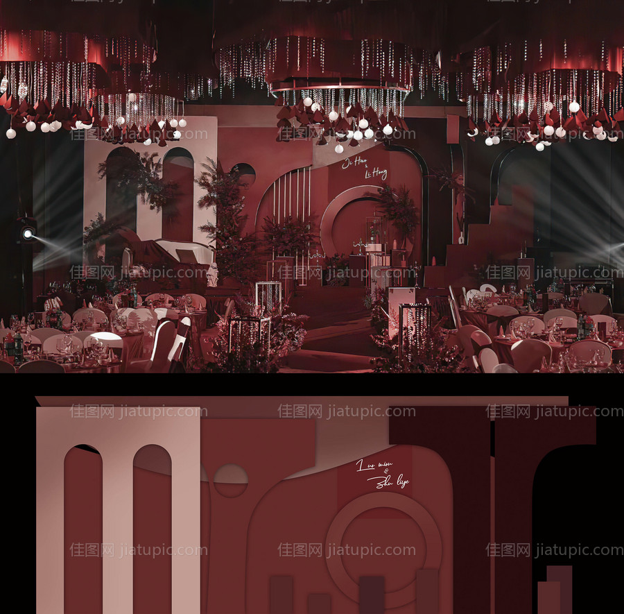 婚礼舞台活动展板-源文件