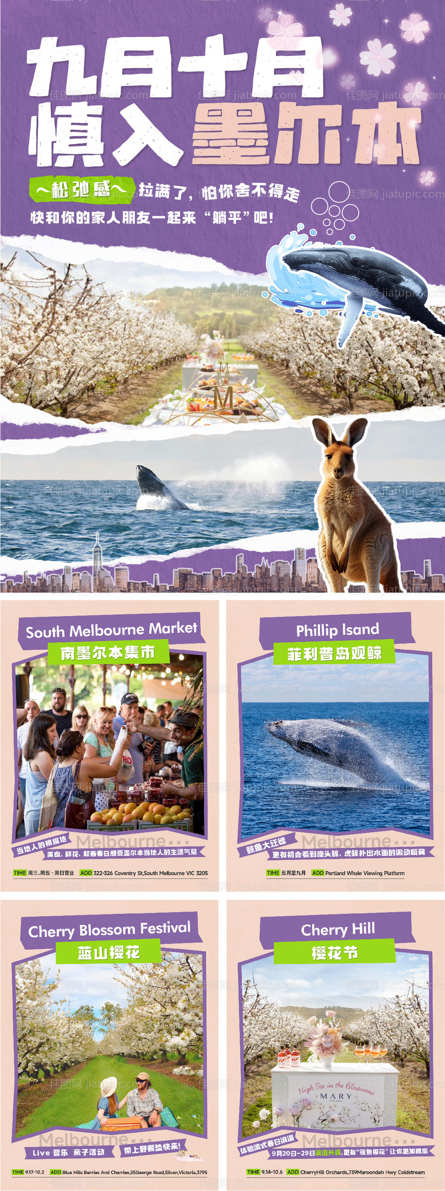 小红书墨尔本旅游行程封面-源文件