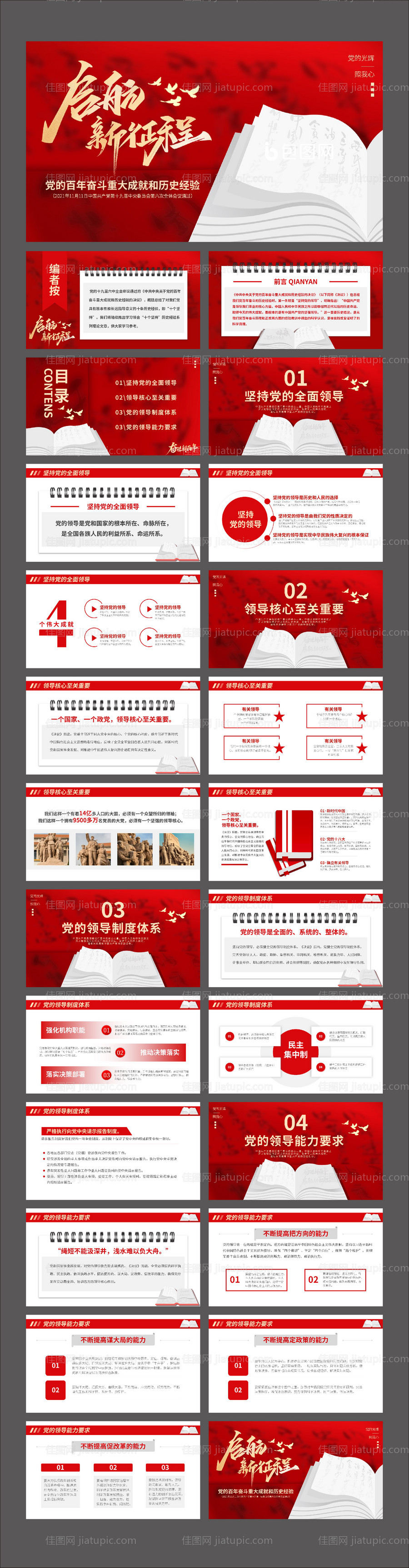 红色党的百年奋斗党建汇报课件PPT-源文件