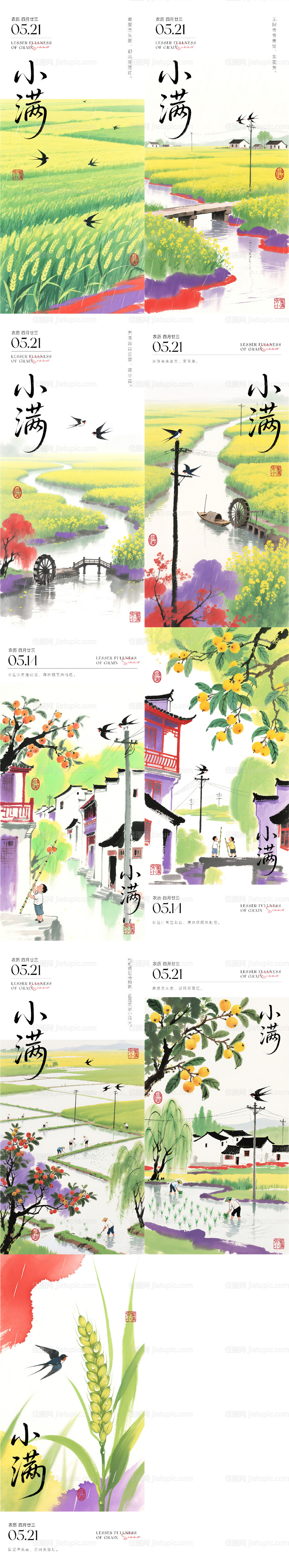 小满节气系列海报-源文件