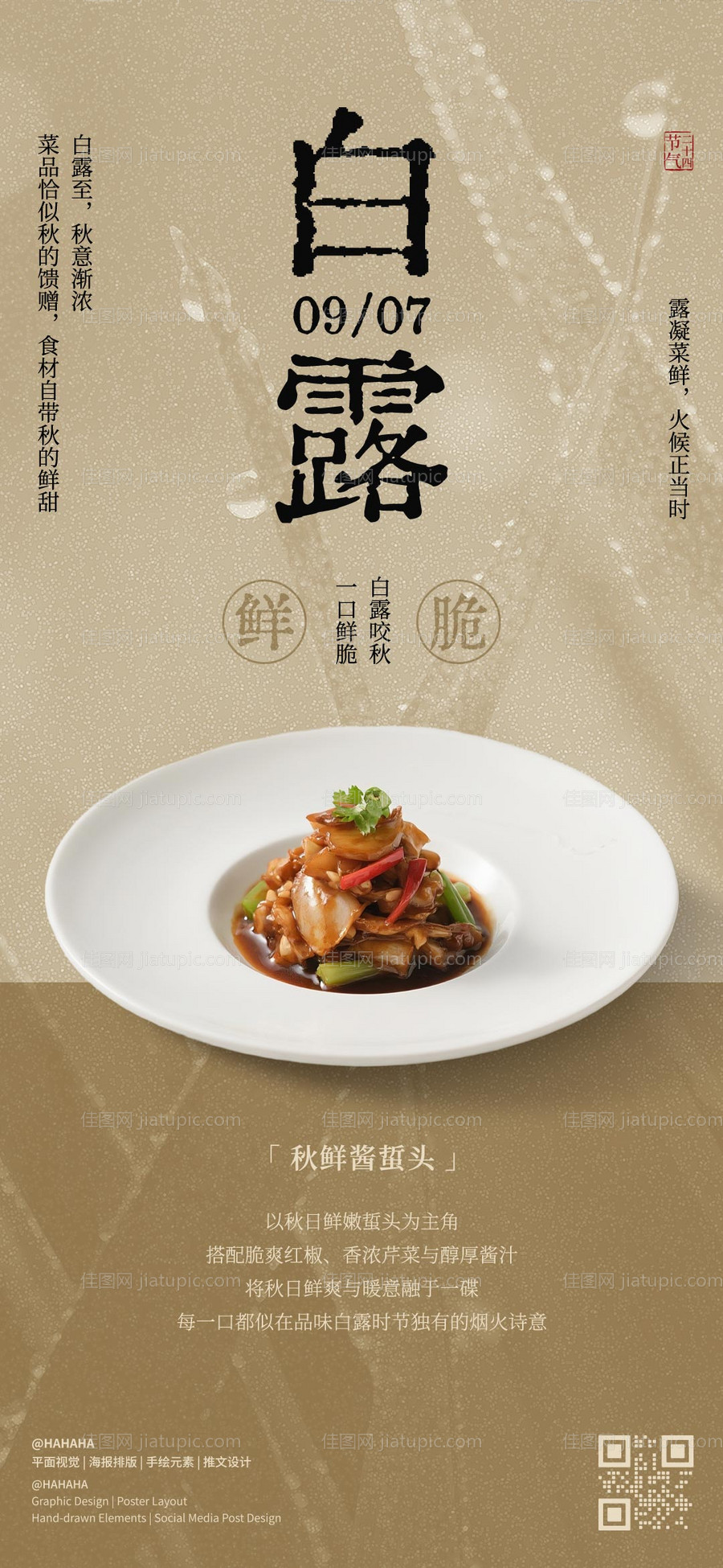 白露节气海报-源文件