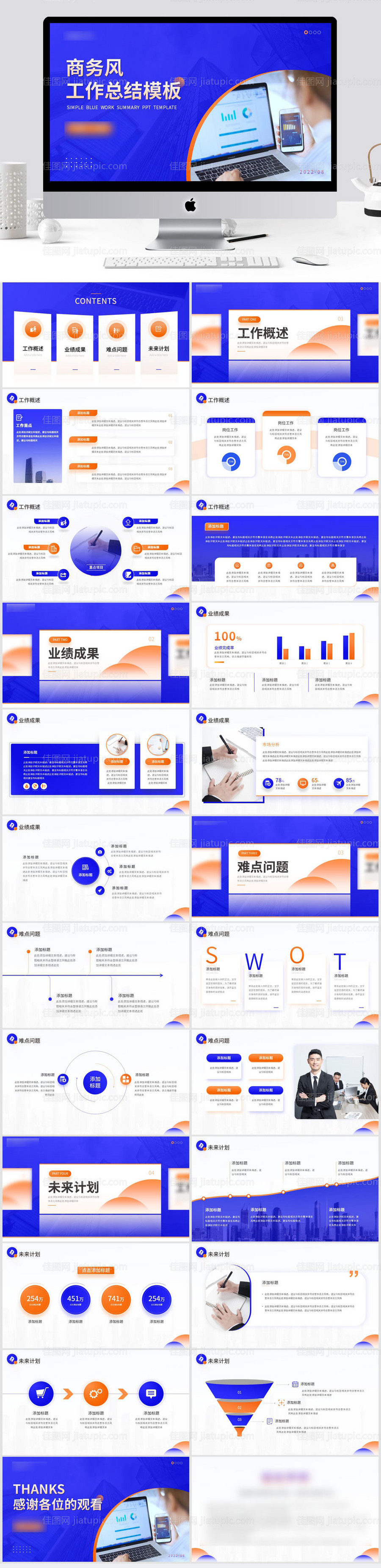 简约工作总结工作汇报PPT模板-源文件