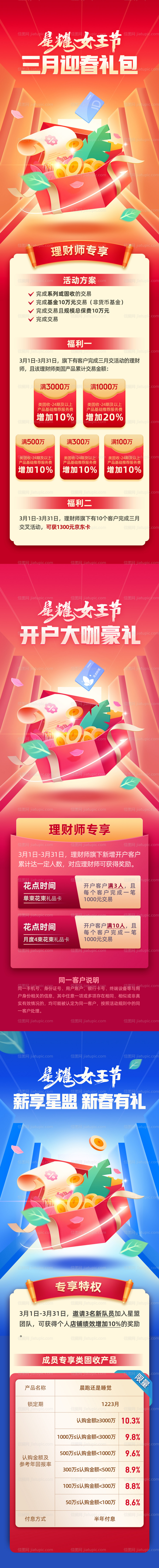 理财礼盒插画长图海报-源文件