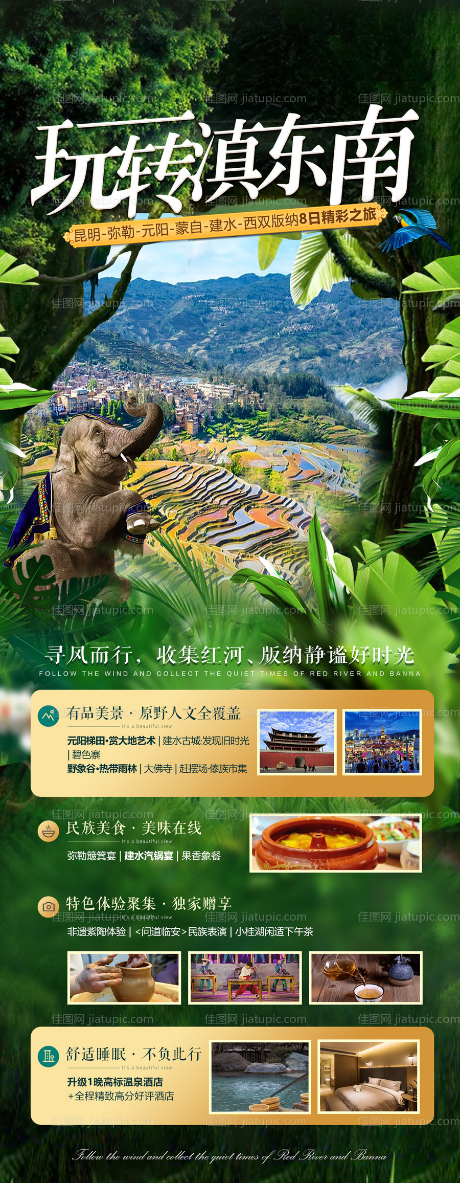 昆明西双版纳旅游海报-源文件