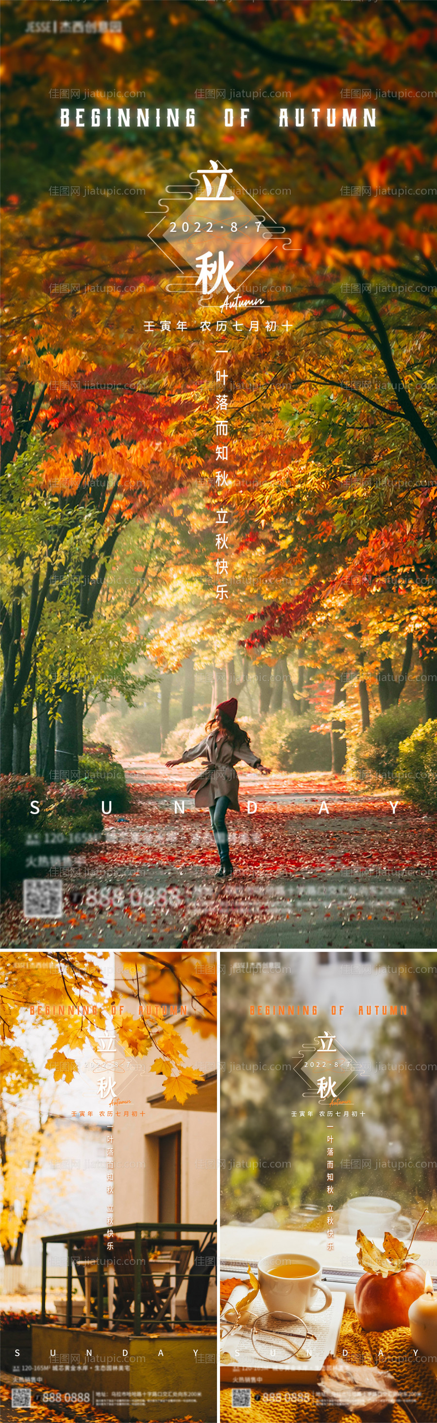 地产立秋节气生态海报-源文件