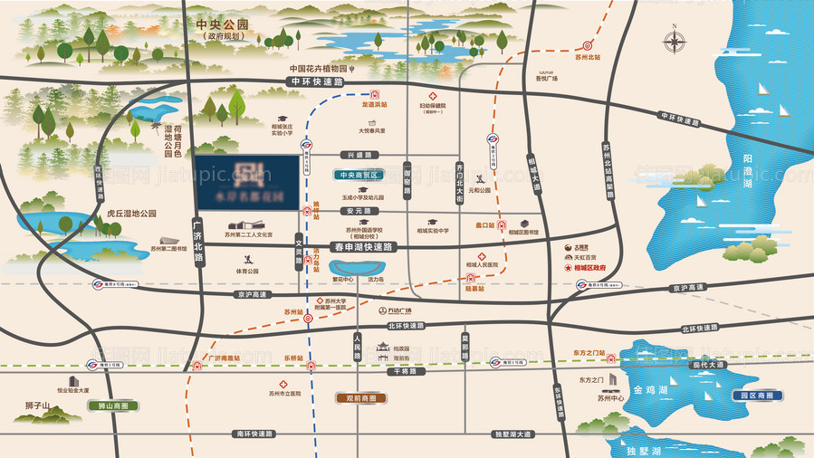 房地产区位图广告展板-源文件