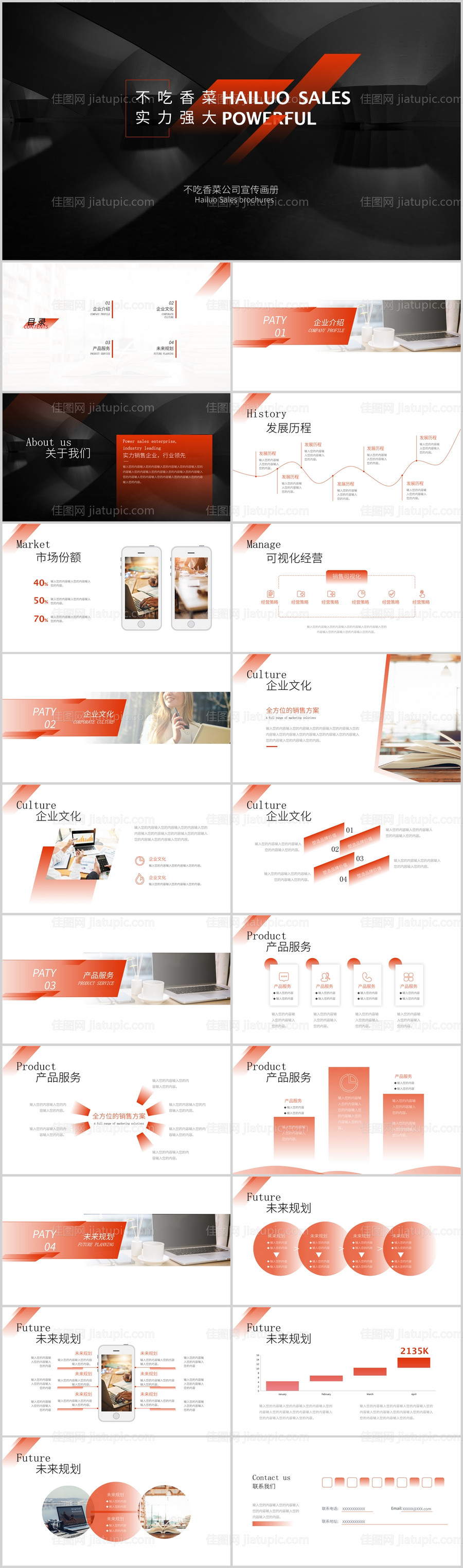 商务风销售企业宣传画册PPT-源文件