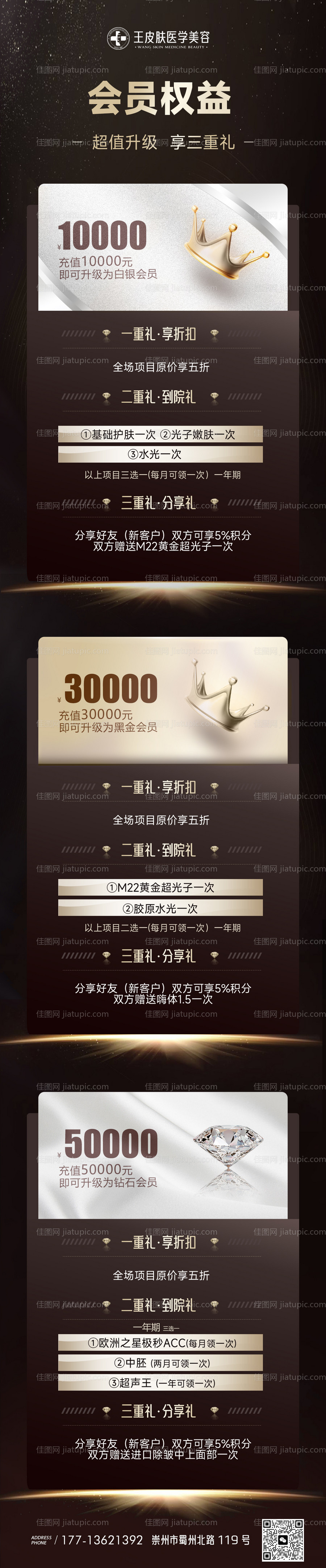 医美会员卡充值权益长图海报-源文件