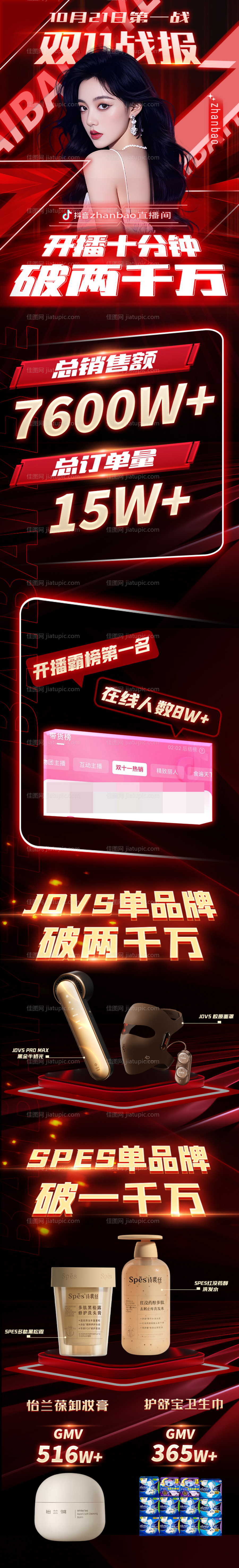 医美双11直播战报长图-源文件