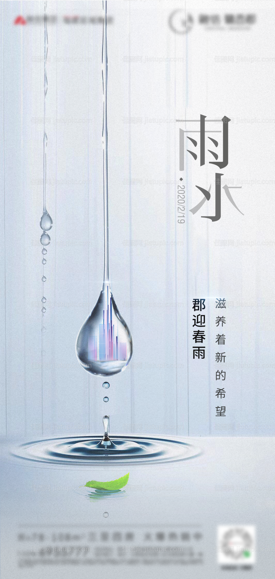 雨水节气移动端海报-源文件