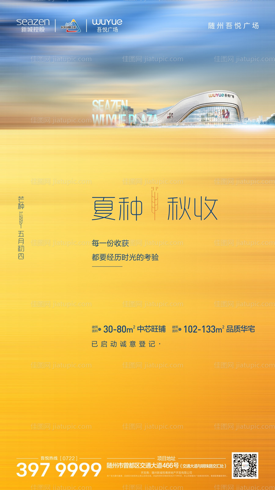 芒种节气城市商业地产移动端海报-源文件