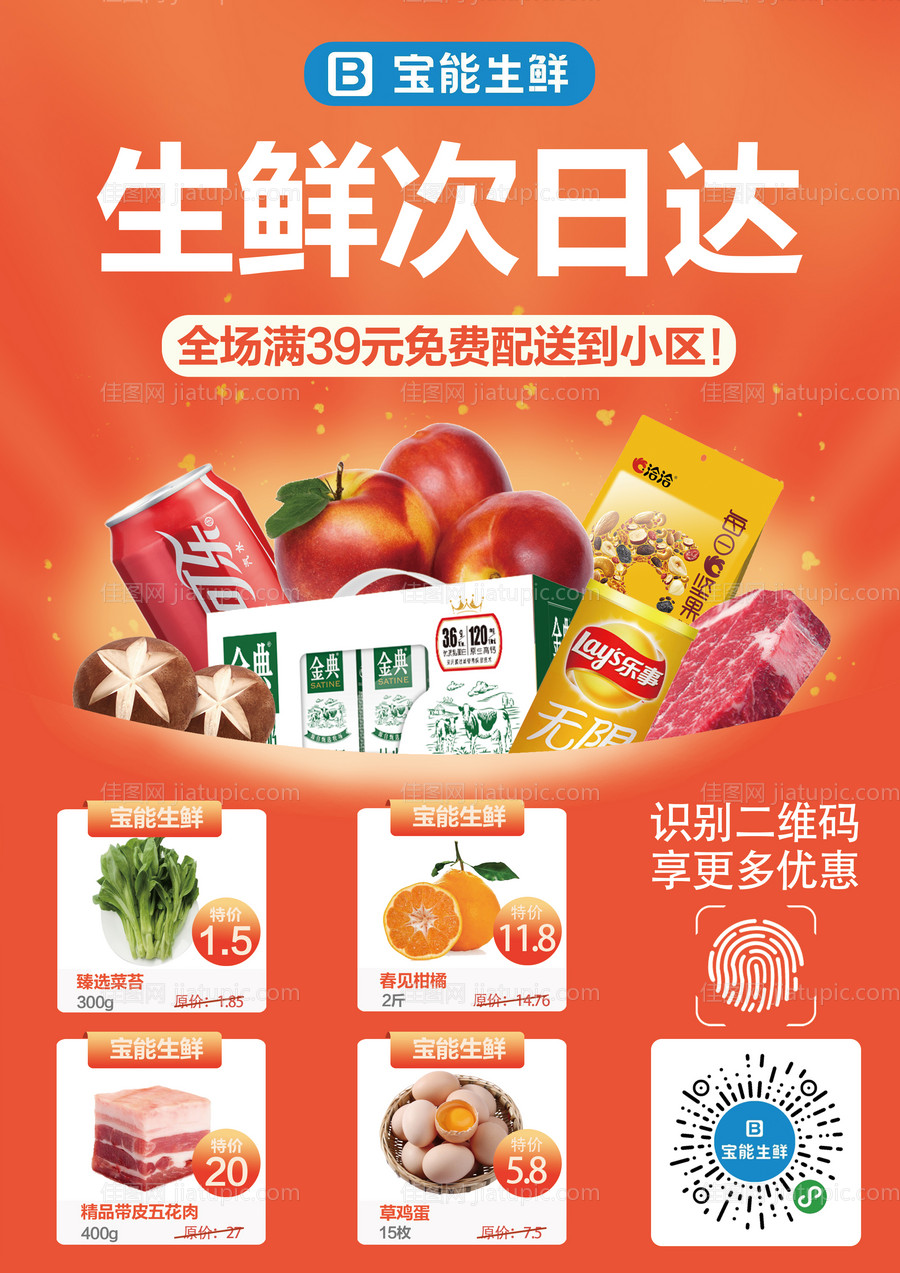 电商生鲜商城海报-源文件