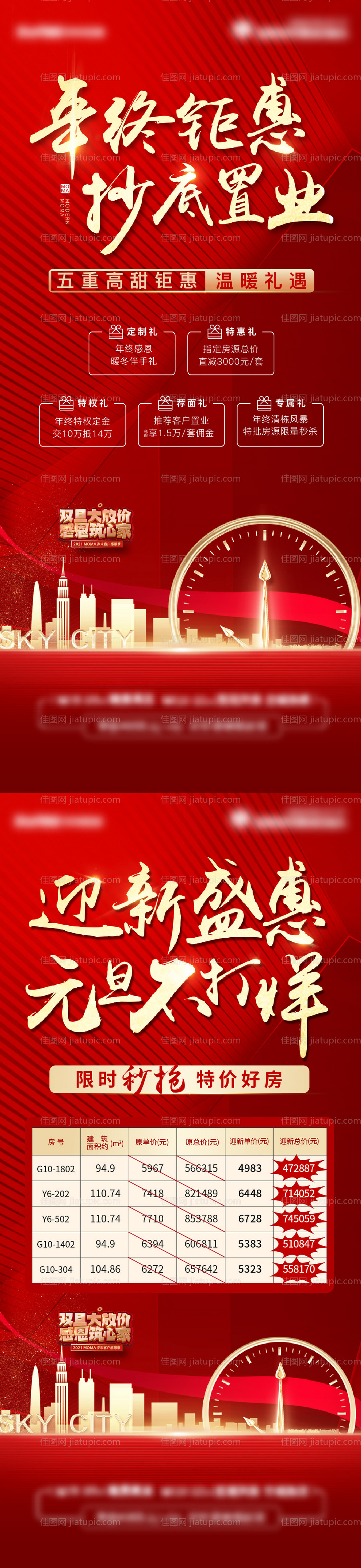 年终钜惠五重礼特价房海报-源文件