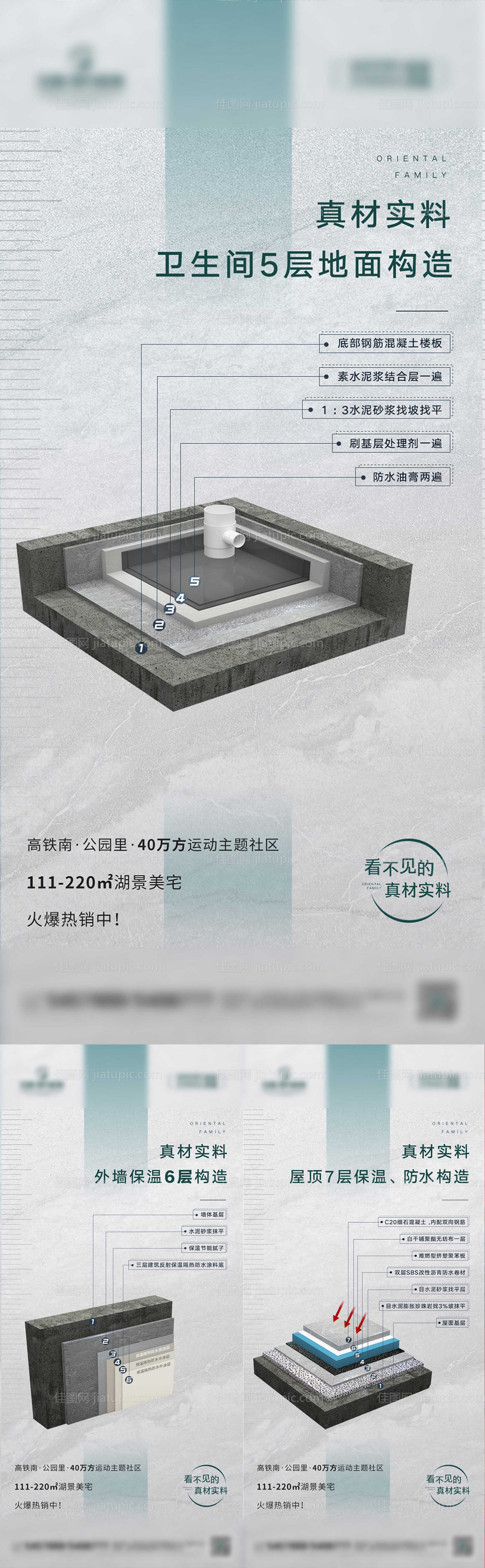 地产住宅匠心精工建筑价值点系列海报-源文件