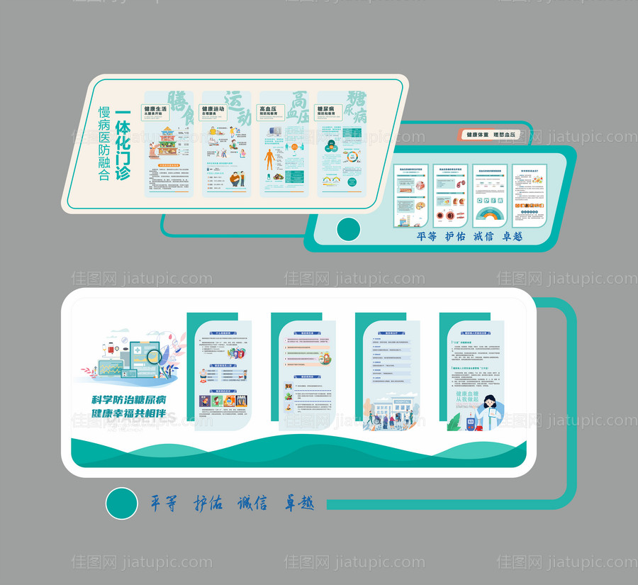 慢病医防融合一体化门诊文化墙-源文件