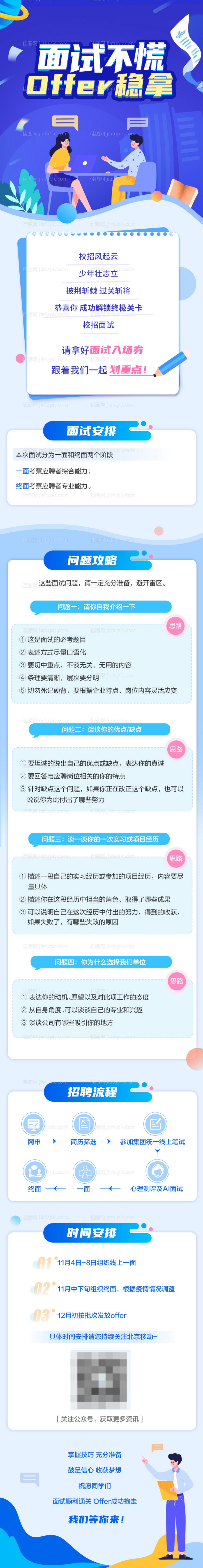 招聘面试插画长图-源文件