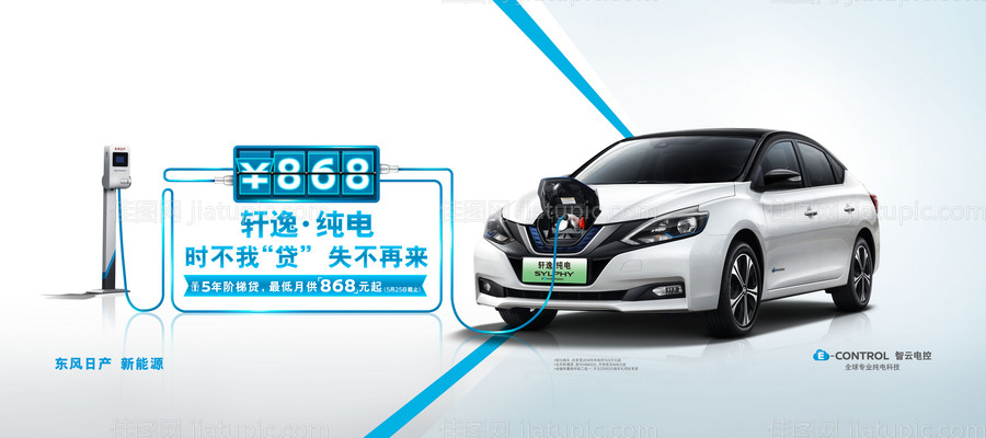 新能源汽车优惠政策背景板-源文件