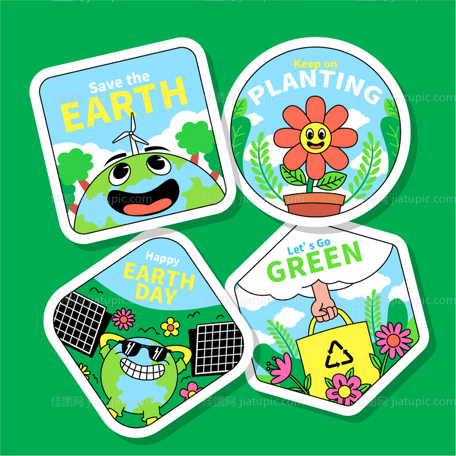 环保手举牌贴纸-源文件