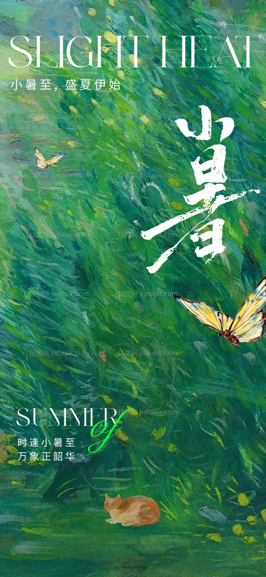 唯美清新小暑节气海报-源文件