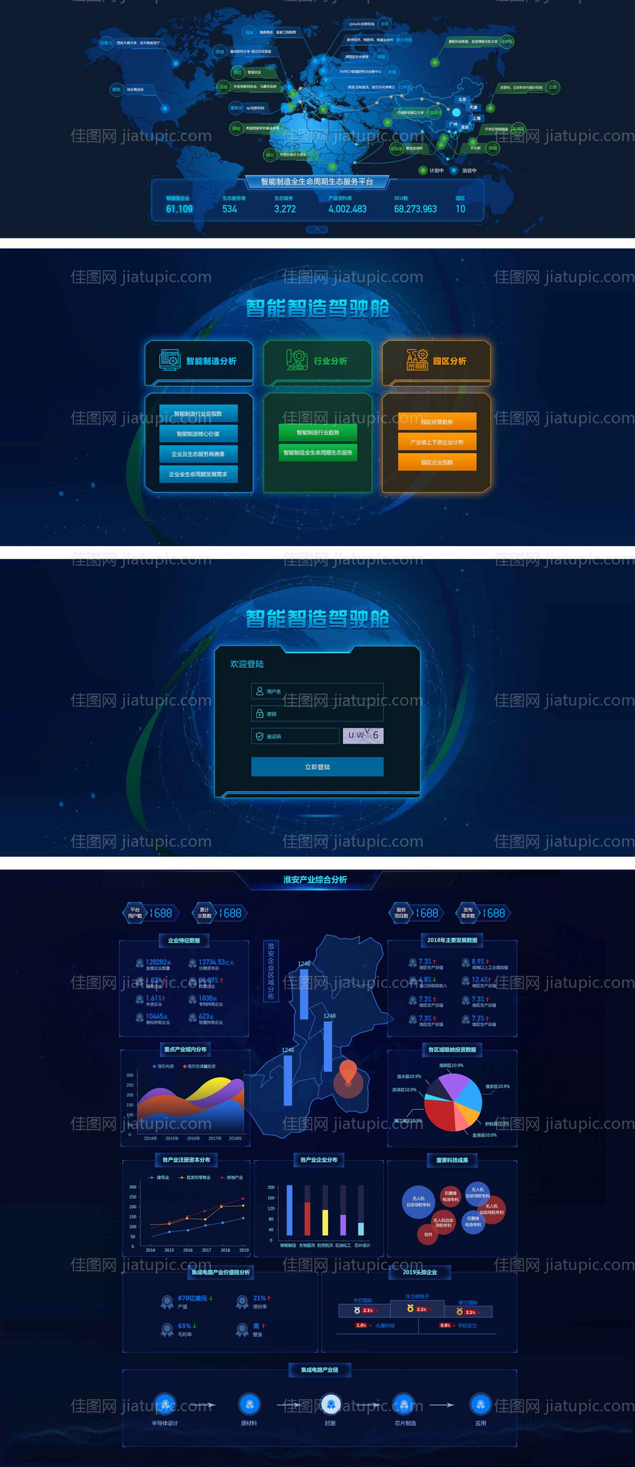 数据可视化系统平台UI界面科技云端-源文件
