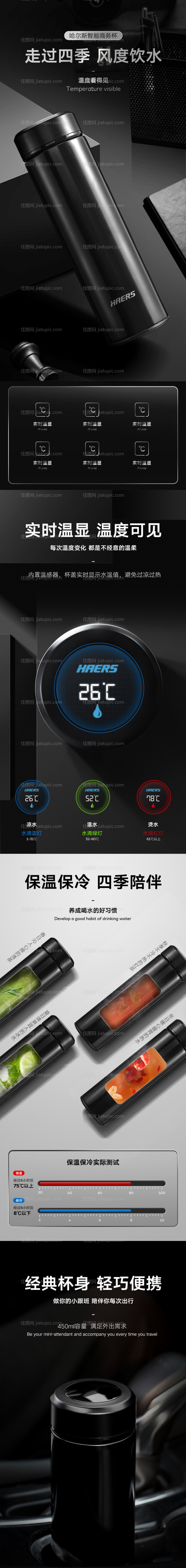 时尚大气商务办公真空杯详情页模板-源文件