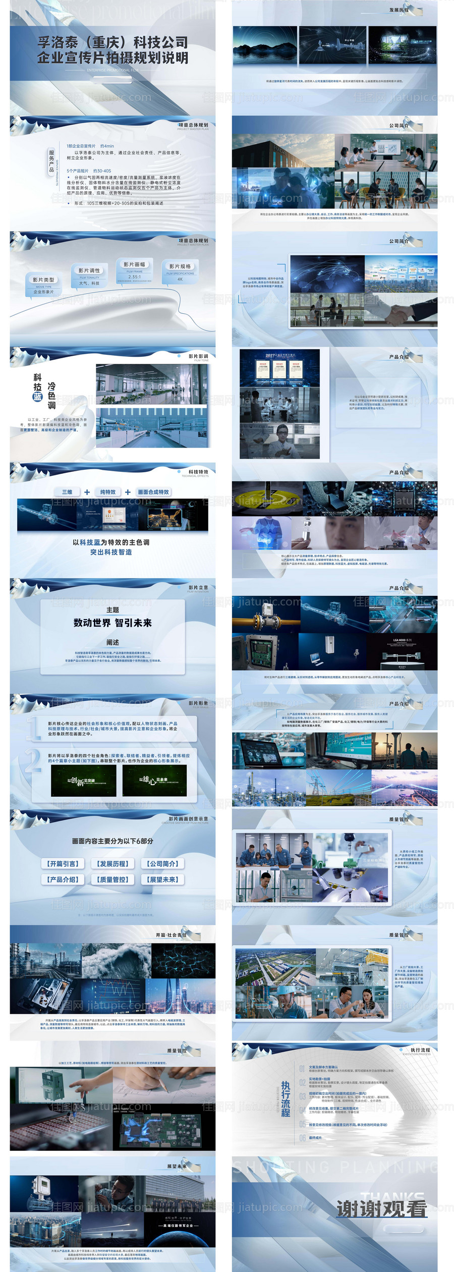 大气淡蓝科技感提案PPT-源文件