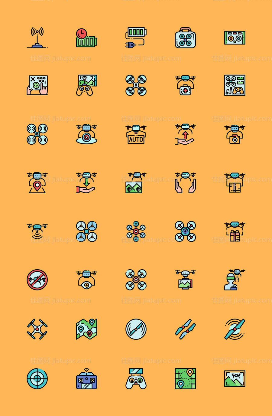 无人机元素图标-源文件