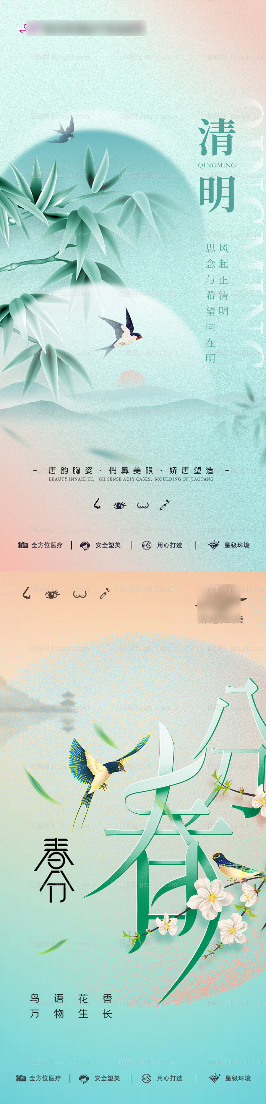医美清明春分海报-源文件