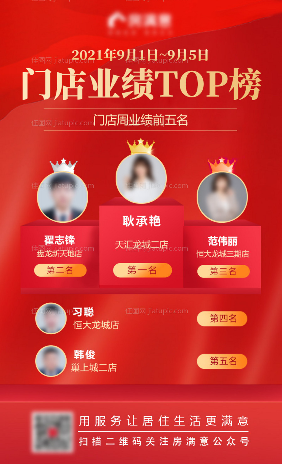 TOP榜门店业绩排行榜海报-源文件