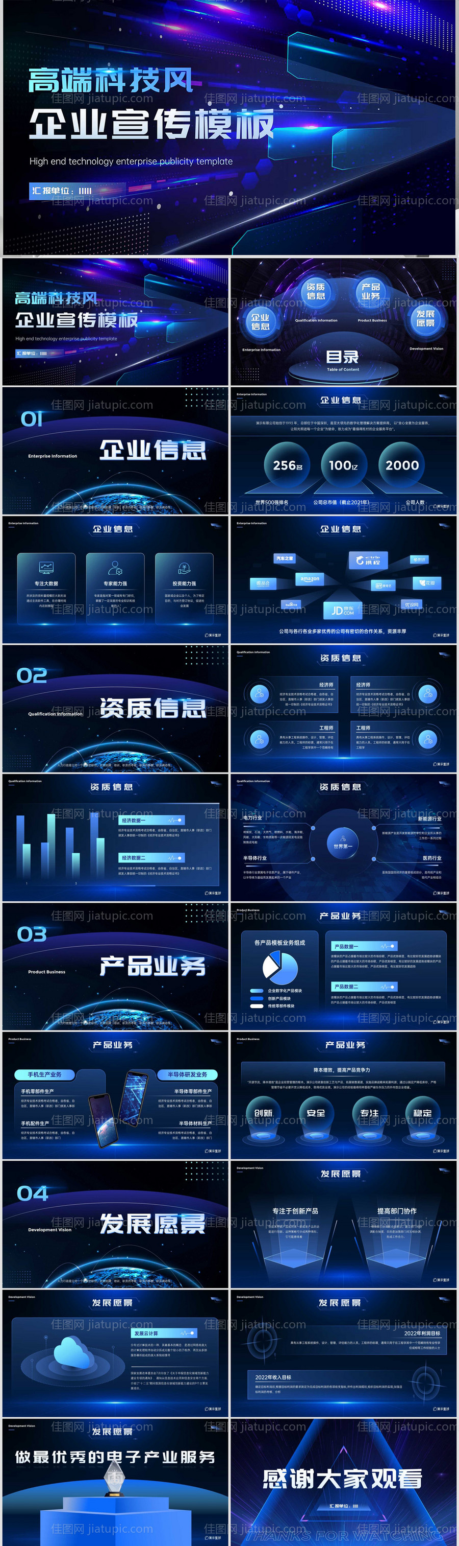 蓝绿高端科技PPT-源文件