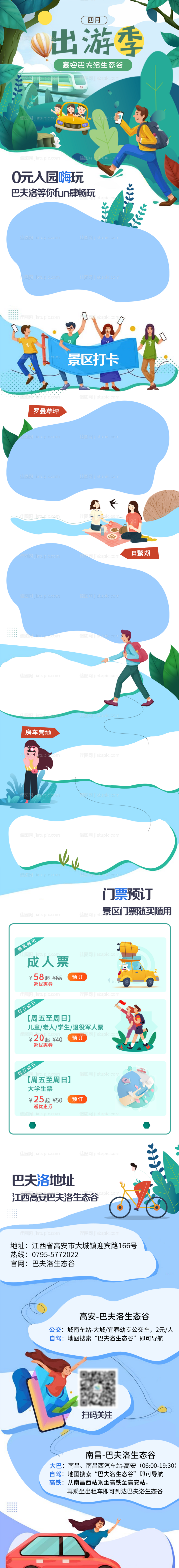 旅游插画介绍长图-源文件