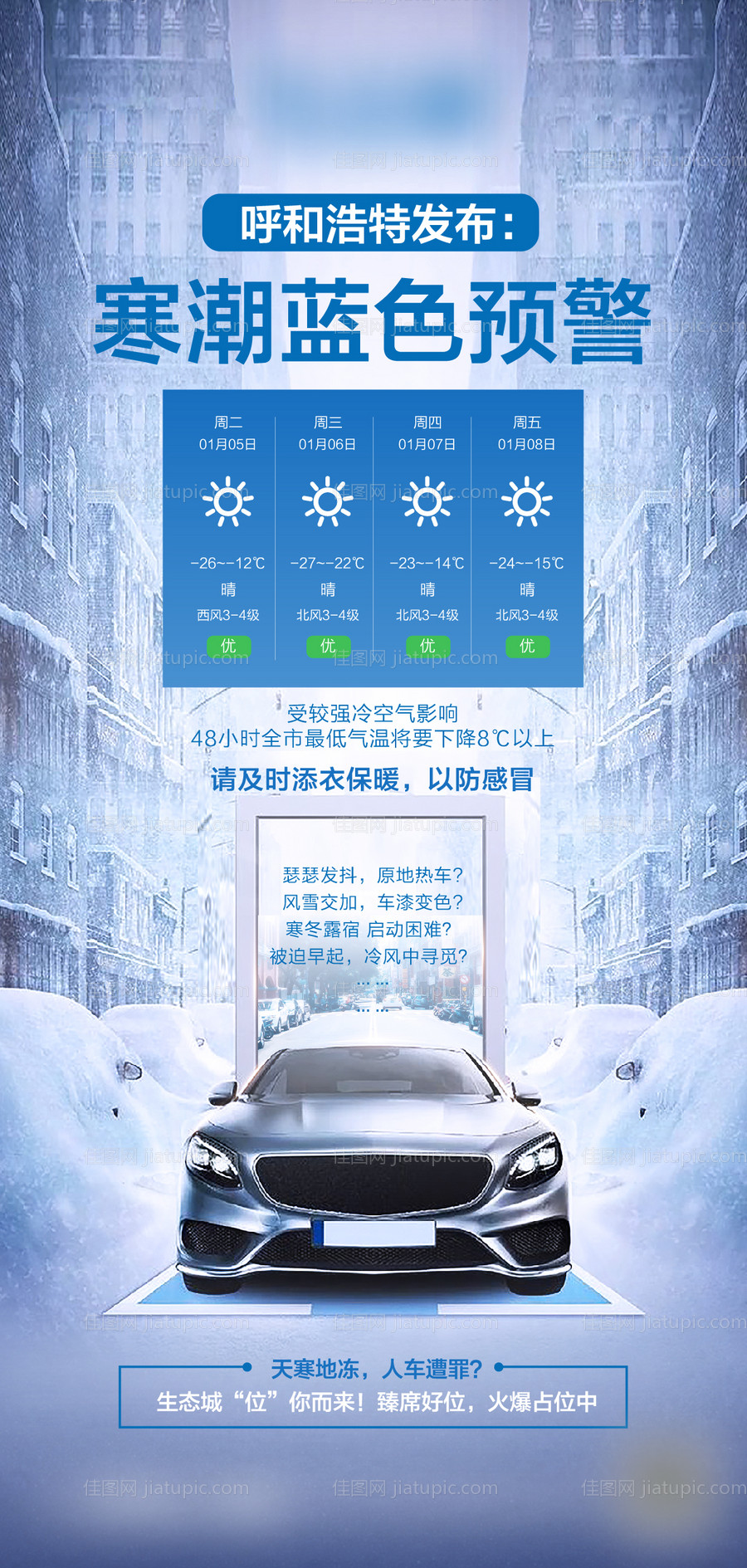 降温提示宣传海报-源文件