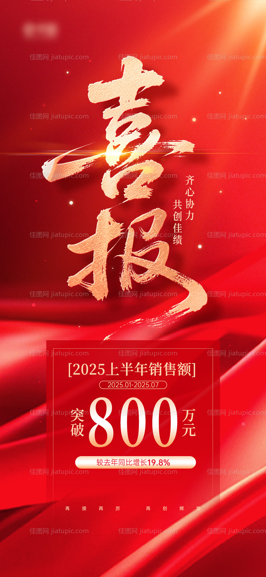 业绩销售喜报战报销售额宣传海报-源文件