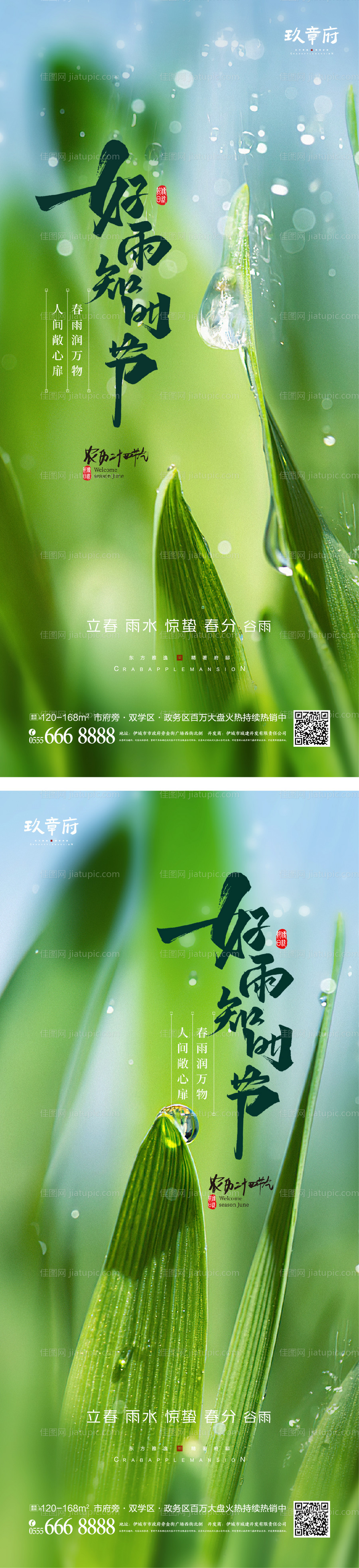 立春雨水惊蛰春分谷雨海报-源文件