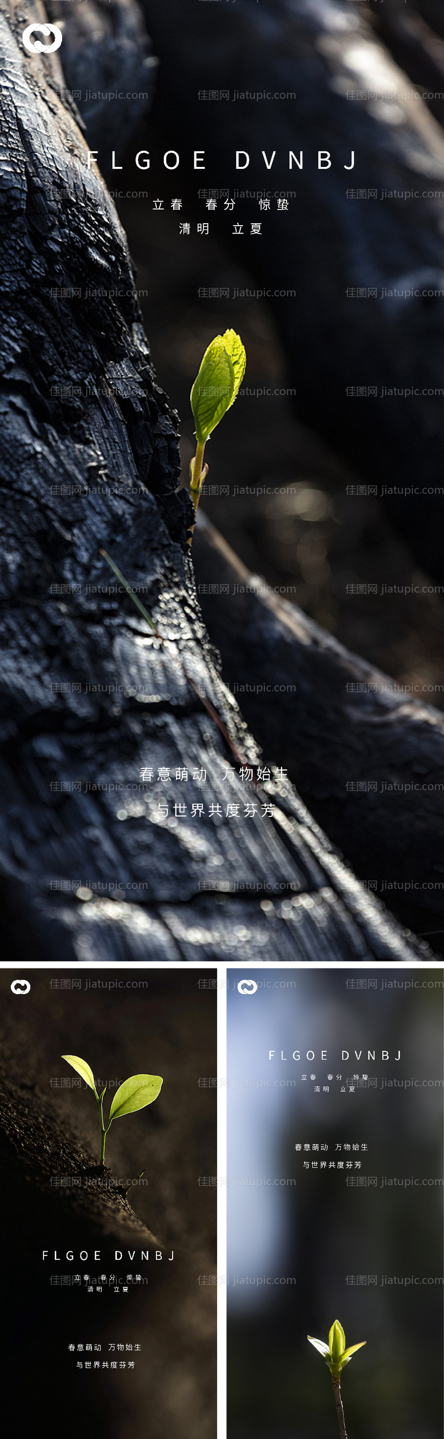 立春春分惊蛰清明立夏微信海报-源文件