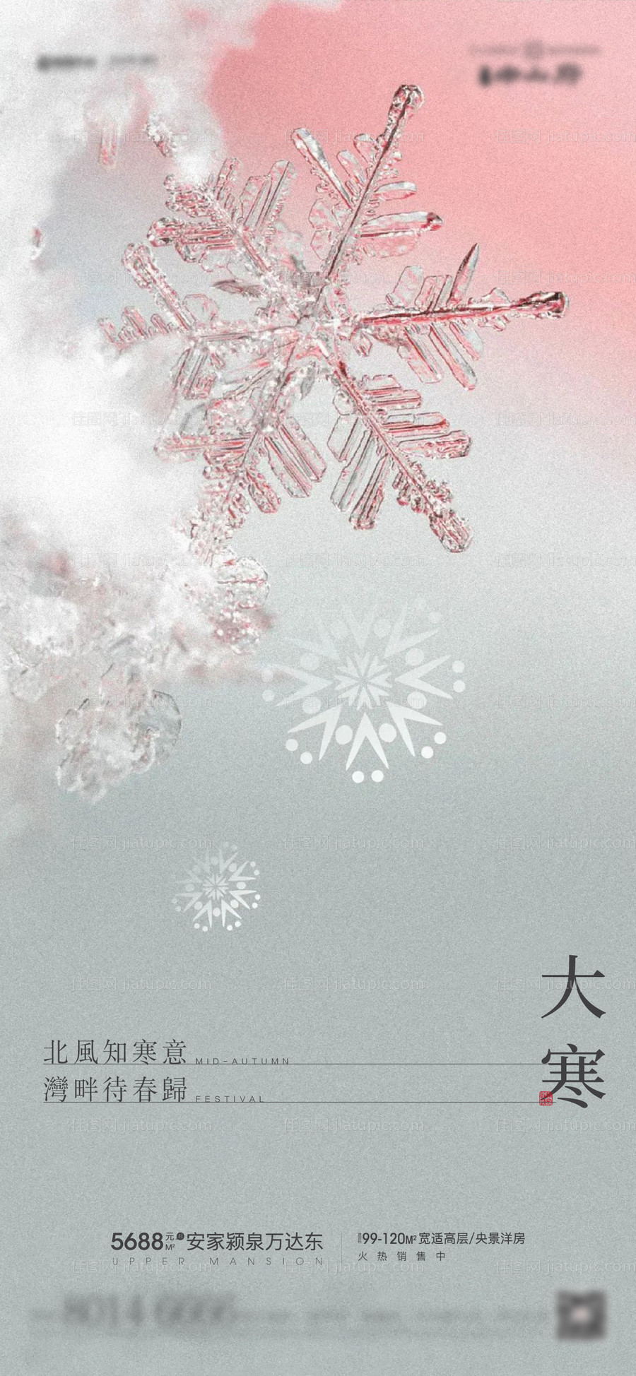 大寒雪花海报-源文件