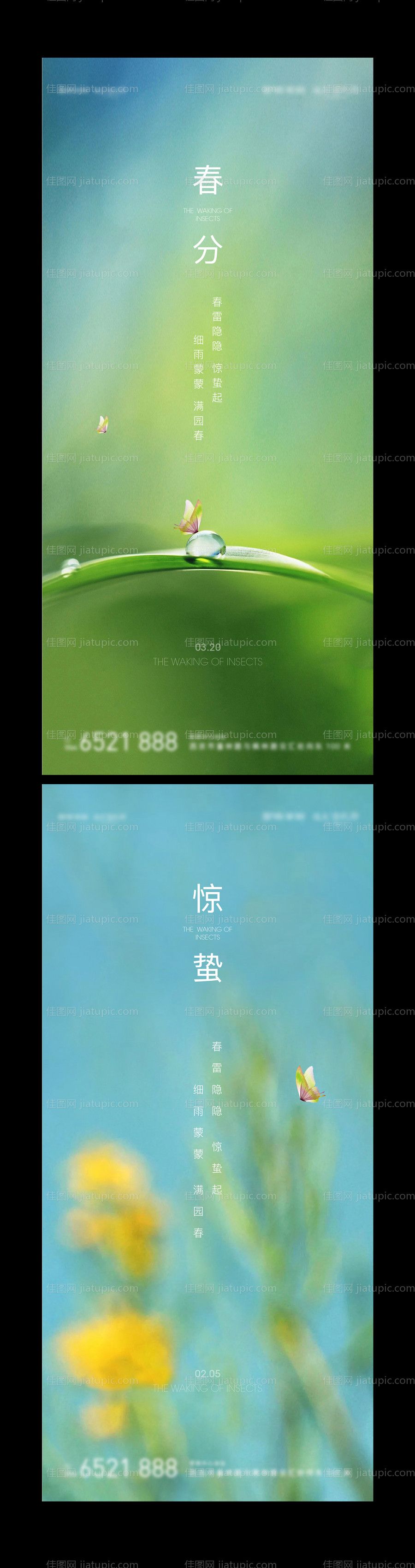 惊蛰春分海报-源文件