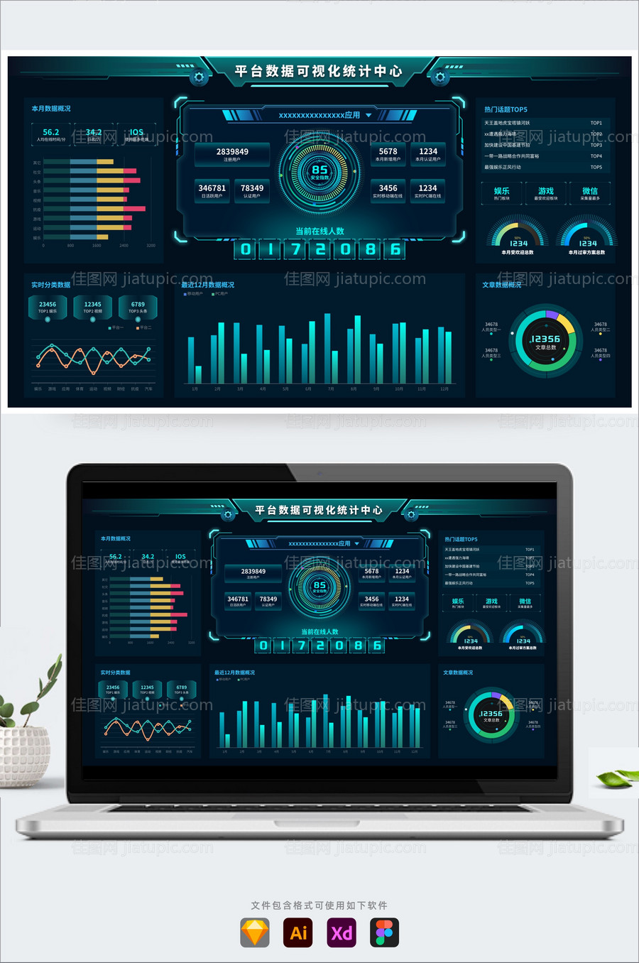 数据可视化后台管理UI统计监管平台-源文件